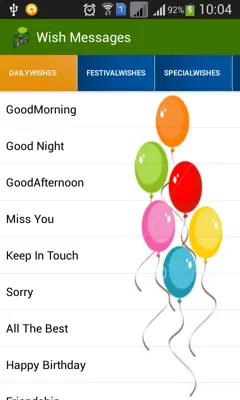 Wish Messages android App screenshot 3